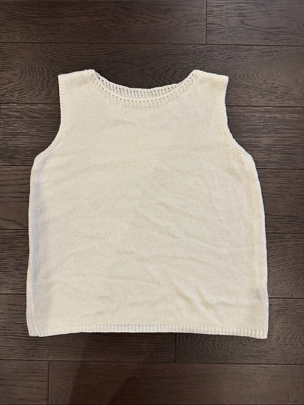 Knitted Light Ivory / Cream Sweater Tank Women Medium